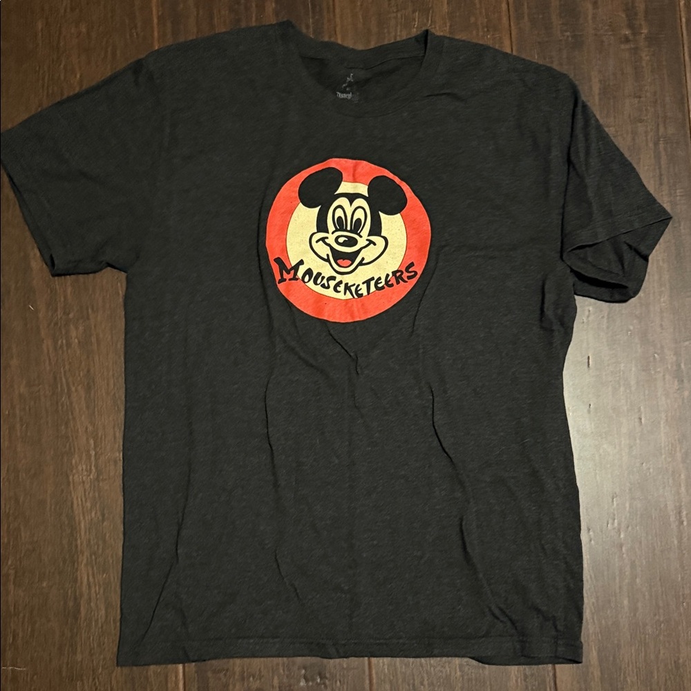 Disney Black Mouseketeers Graphic Tee with Red & Cream Logo